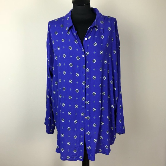 Free People Tops - Free People Purple Button Down Tunic NWT